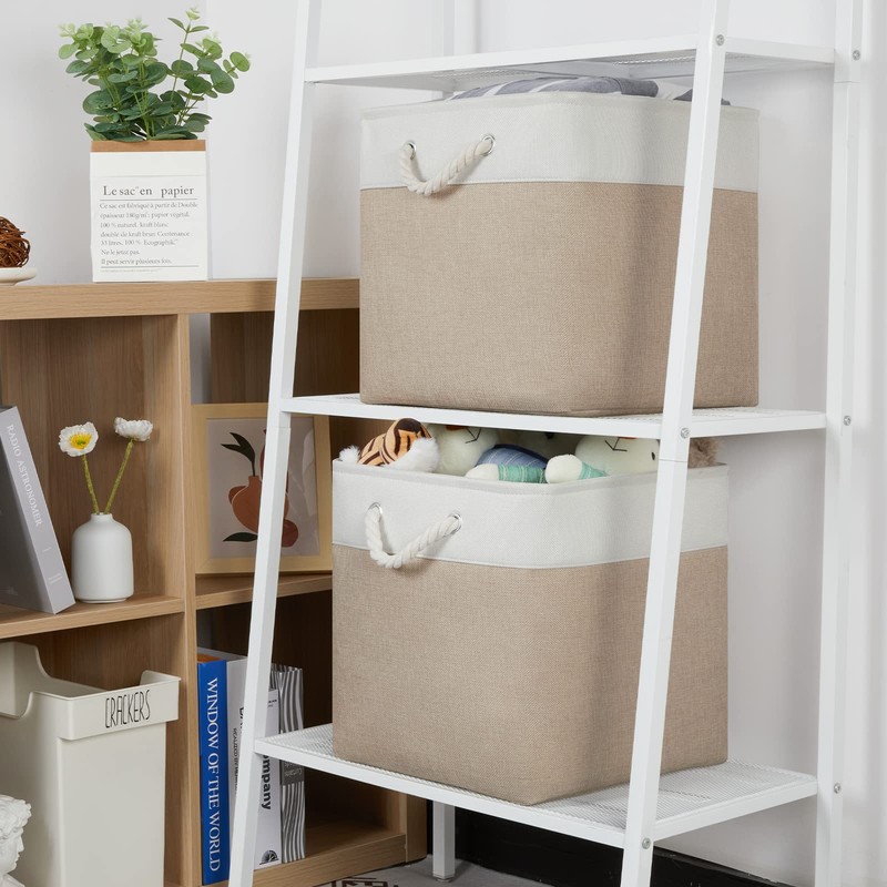 Temary Cube Storage Baskets 4 Pack 13x13 Fabric Cube Storage