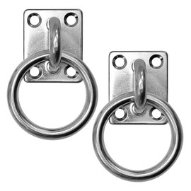 Hoypeyfiy M8 Ceiling Hooks 304 Stainless Steel Wall Mount Hook Pad Eye Plate, 2 Packs Ceiling Hammock Hooks
