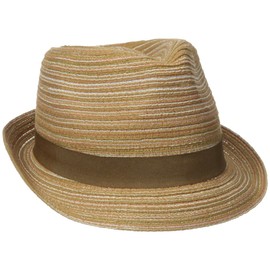 Henschel Men's Polyester Braid Fedora with Solid Grosgrain Band and Loop, Brown, Large