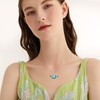 OUTANG Butterfly Necklace for Women 925 Sterling Silver Moonstone Green