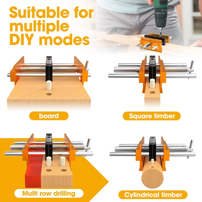 BLEKOO Upgraded 6.7 inch Self Centering Doweling Jig Kit, Drill