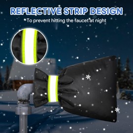 DELUX Outdoor Faucet Covers for Winter 9.05" H X 6.89" W 2 Pack, Outside Garden Faucet Socks for Freeze Protection, Reusable Waterproof Insulated Spigot Cover (Thicker)