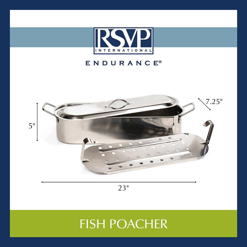 RSVP International Endurance Collection Fish Poaching Set, 20 inch, Stainless