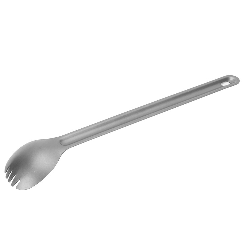 Titanium Long Handle Spork and Spoon, Lightweight Metal Cutlery Utensil