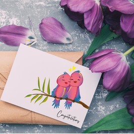 BYANIKA A6 Wedding Congratulations Card Engagement Wedding Day Card For Couples Partners Just Married Cute Engaged Cute