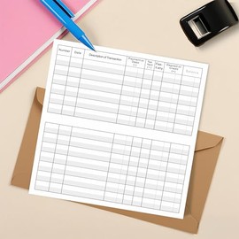 DESEN Registro de Chequera 12 Pack – Registros en Blanco de 15,2 x 7,6 cm para Uso Personal y Comercial, Rastrea Transacciones de Cheques, Ahorros y T