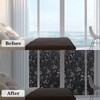 ConCus-T Total Blackout Window Privacy Film Tulip Engraving Window Decals,