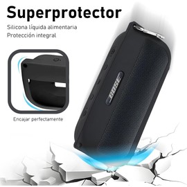 AVELINE006 Funda Soundlink Flex, Funda de Silicona para Bose SoundLink Flex, Fácil Transportar, Protección Integral, Resistente al Polvo(Negro)