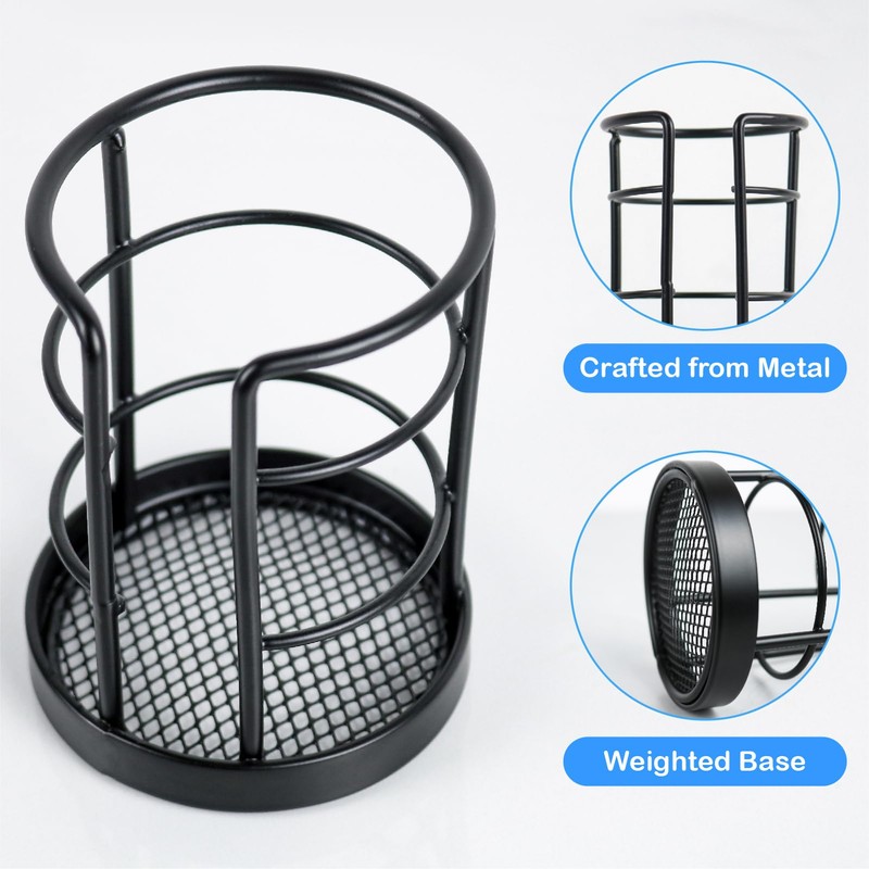 HillSpring Metal Bathroom Cup Dispenser, Sturdy Storage Holder for 3/4