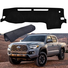 For 2016-2023 Toyota Tacoma Black Dashboard Mat Dash Cover Non-Slip Carpet Pad
