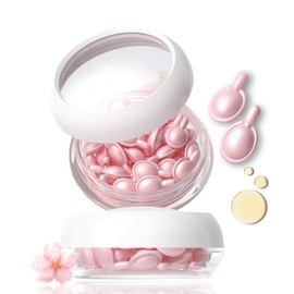 Sakura Serum for Face 60 Count - Face Serum for Women - Anti-Aging Hydrating Se rum Capsules with Sakura Essential Oil & Vitamin C & Vitamin E - Fa ce Moisturizer, Travel-Friendly, Day & Night Use