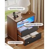 AOGLLATI Fluted Night Stand with Charging Station and 2 Drawers,