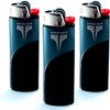 Kasher 3 Pack Classic Lighter (Black, with Lighter)