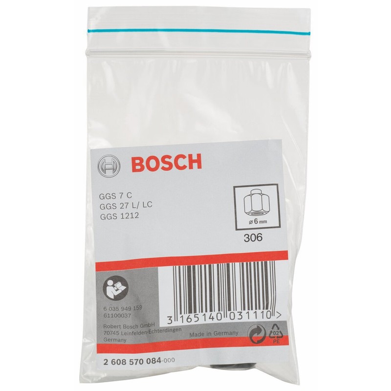 Bosch 2608570084 Collet with Locking Nut for Bosch Straight Grinders