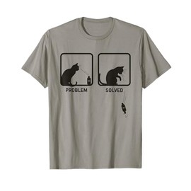 Problem Solved Funny Sarcastic Cat Graphic T-Shirt