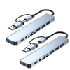 2pcs Dual Head Docking Station, 8 in 1 USB Hub,