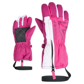 Ziener Toddler Leo Ski Gloves/Winter Sports Long Zip, Leash, Pop Pink, 104