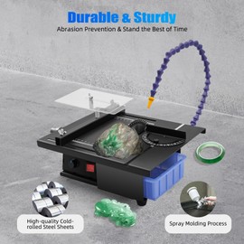 Jewelry 110V Table Saw Gem, Jewelry Rock Bench Polishing Grinding Machine Lathe, Polisher Gem Lathe Rock Saw Lapidary Polisher Buffer, Mini Table Saw DIY Grinder for Cutting, Grinding, Engraving