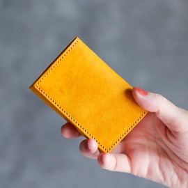 AURAMU MARGOT CESC Small Wallet, Made in Japan, Leather, Mini Wallet, Compact, Bifold, Tri-Fold, Mini Wallet, Men's, Women's, Genuine Leather, Soleil