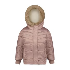 OshKosh B'gosh Girls' Warm and Cozy Heavyweight Hooded Puffer Jacket, Mauve