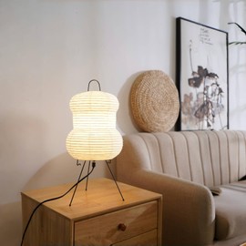 Inblissy Rice Paper Lamp.Noguchi Lamp. Akari Lamp. Japandi Lamp. Cozy Lamp. Aesthetic Lamp. Lantern Lamp. Ambient Lighting. Bedside Lamp. Japanese Lamp. Table Lamp