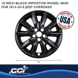 Coast to Coast 18" Black or Chrome Snap-On Wheel Skins - IMP481X/BLK Fits Jeep Cherokee [2014-2018] (Black)