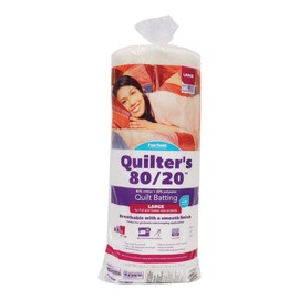 Fairfield Quilter’s 80/20 Quilt Batting, Premium Cotton and Polyester Batting for Quilting, Ideal for Clothing, Crafts, Wall Hangings, and Quilts, Quilting Supplies, 81" x 96"