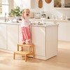 Bamboo Step Stools for Adults Kids, 2 Step Stool for