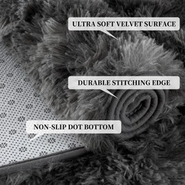 FairOnly Shag Area Rugs 9x12 Large Plush Rug for Bedroom Fluffy Fuzzy Soft Carpet,Large Plush Shaggy Bedside Rug,Non-Slip Plush Indoor Living Room Rug for Kids Boys College Dorm Home Decor