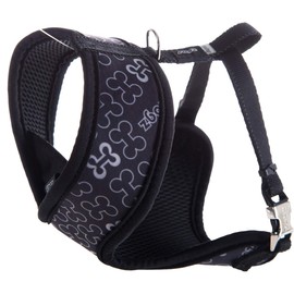 Rogz Lapz Trendy Wrapz Harness, X-Small, Black Bones