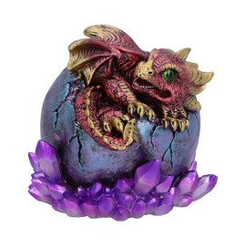 Nemesis Now Crimson Hatchling Glow Dragon Red Dragonling Crystal Figurine, 12.5cm