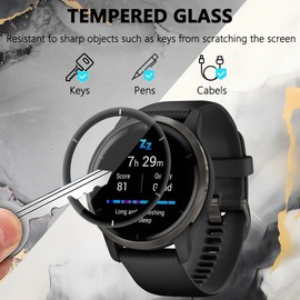 Jewloofa Schutzfolie für Garmin Venu 2 Panzer Schutz Glas [2 Stück], 9H/HD Displayschutz/Bläschenfrei, Panzerfolie für Garmin Venu 2