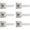 Probrico 6 Pack Door Handles in Satin Nickel, Half Dummy