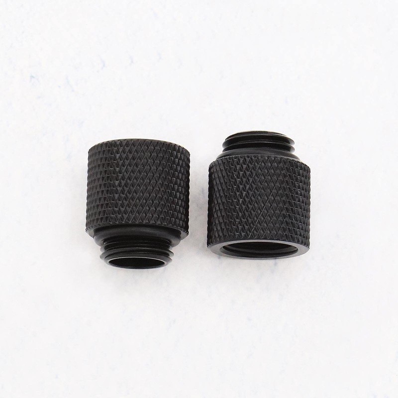 YINETTECH 4pcs G1/4 Black Water Cooling Extension Adapter 15mm Brass
