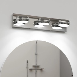 3-6 Light Bathroom Lights Fixtures Vanity Light for Mirror Indoor Restroom LED Wall Sconce Dimmable 18-36W Chrome 6000KLamp Sizes: Middle, Lamp Power(W): 36w