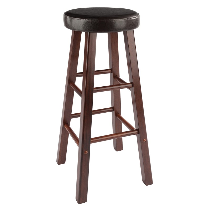 Winsome Maria 2-Piece Bar Stool Set, 30In Height, Faux Leather