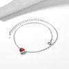 Silver Heart Ankle Bracelets, Women's Sterling Silver Birthstone Anklet Chain