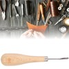 Rhombus Awl Steel Cone Punching Leather Tool Beech Handle Diamond