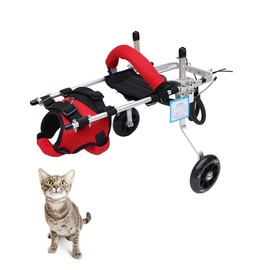 Cat Wheelchair Adjustable 2 Wheels Pet Wheelchair Lightweight Cat Barrier Wheels for Rehabilitation Aid for The Back Legs of Aging, Disabled, Injured, Arthritis, Weak Cats/Pets (XS)