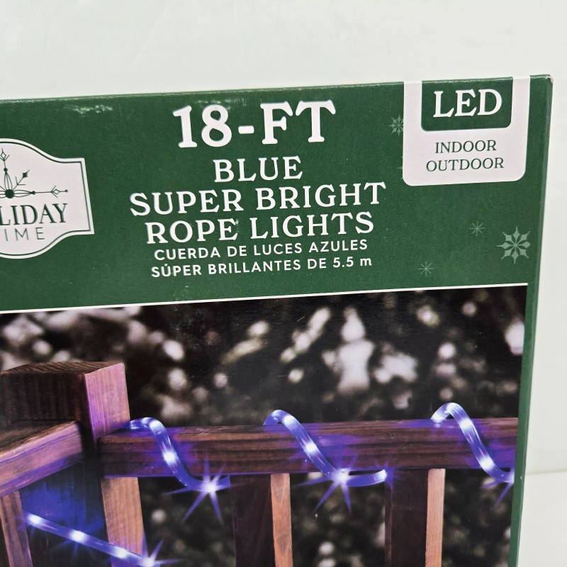 Holiday Time - 18 Ft Blue Super Bright LED Rope