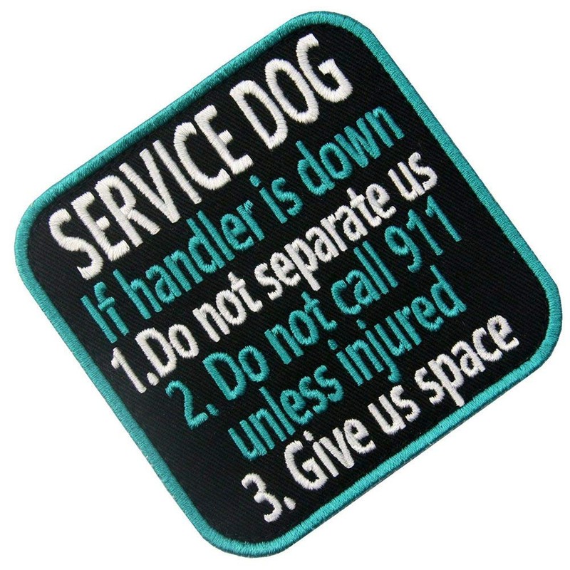 Service Dog If Handler is Down Vests/Harnesses Emblem Embroidered Fastener
