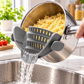 Clip-On Silicone Pot Strainer for Pasta & Vegetables – Flexible Drainage Design for Easy Everyday Kitchen Cooking