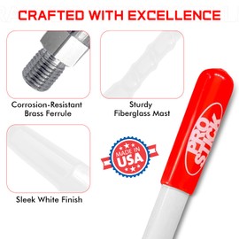 Prostick 2` Foot Fiberglass 1000 Watt - White CB Radio Antenna