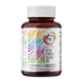 LIFEED Keratina, Biotina, Colageno Hidrolizado Puro, Vitamina E, Vitamina D, Vitamina A y Zinc | Suministro 60 Días | Suplementos Alimenticios para Mujer y Hombre | Vitaminas para el Cabello