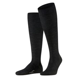 FALKE City Airport Men's Knee Socks Pack of 2, Grey (Anthracite Blend-3080)