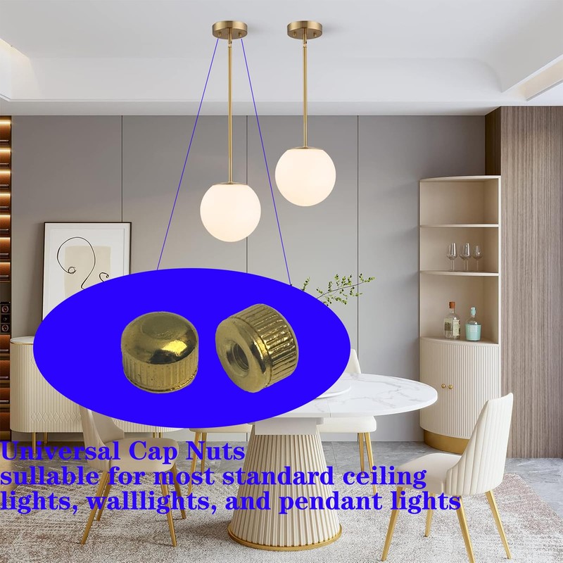 Screw Caps for Light Fixtures, Metal M4 Threaded Cap Nuts,