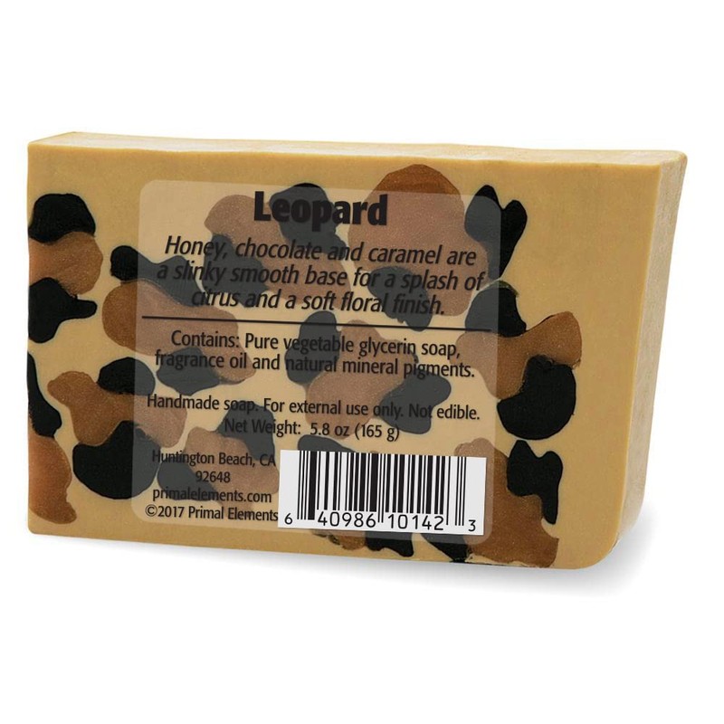 Primal Elements Bar Soap in Shrinkwrap, Leopard, 6 Ounce