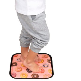 VIASMILE Non-Slip Children's Rug for Changing Shoes - Rug for Nursery, Waterproof and Compact - Ideal for Toddlers, School, Sports Clubs and Swimming Pools (Pink Doughnuts, 30 x 30 cm)