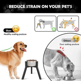 SHAINFUN Raised Dog Bowl Stand for Large Dogs 11" Height Adjustable Width 7-10.6" Single Tall Elevated Dog Bowls Stand, Food & Water Feeder Bowl Holder for Large Breeds (Bowl Not Included)