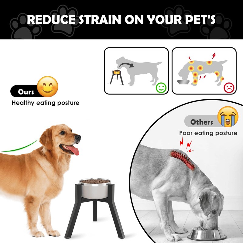 SHAINFUN Raised Dog Bowl Stand for Large Dogs 11" Height